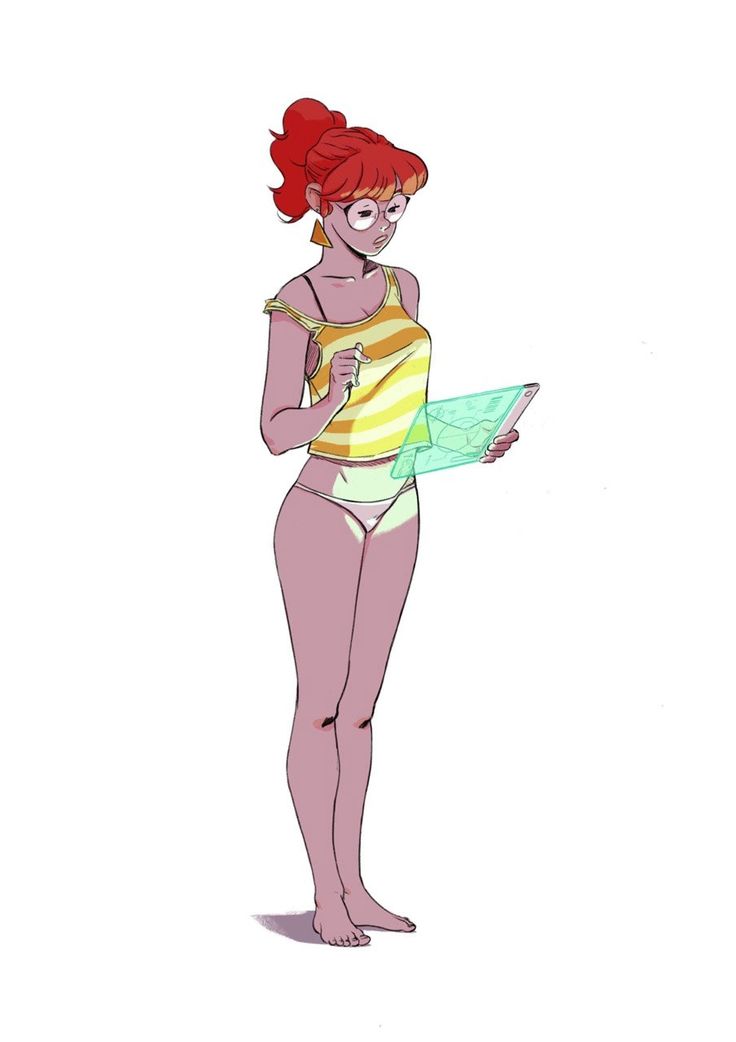 a woman in a bathing suit holding a paper