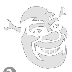 a drawing of an evil clown's face