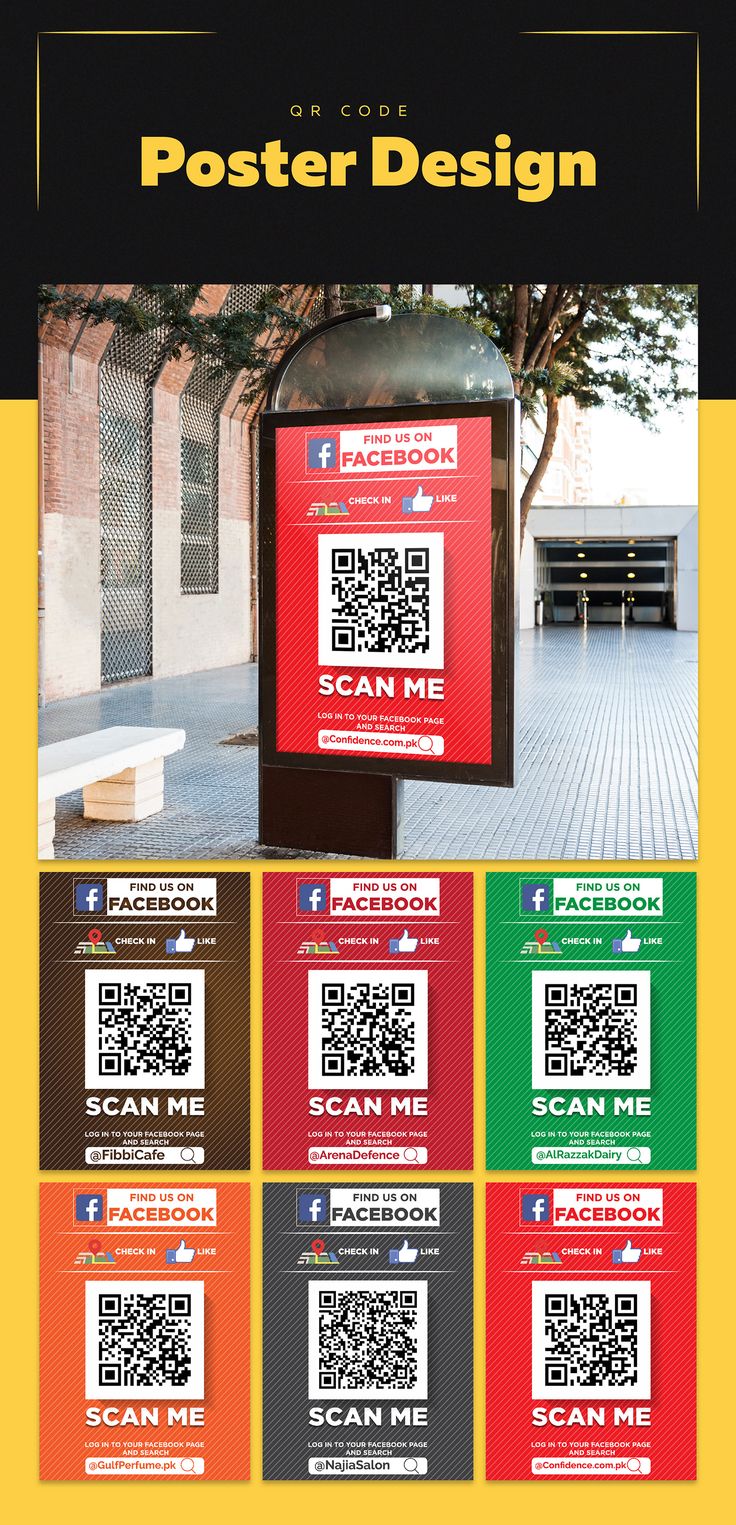 an advertisement for a poster design contest with qr code on the front and back