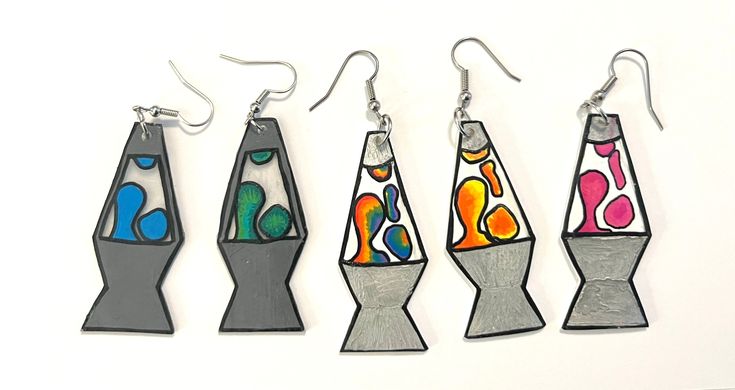 Handmade groovy lava lamp shrinky dink earrings  price includes cost of shipping Shrinky Dink Earrings, Seasonal Crafts, Lava Lamp, Jewelry Earrings Dangle, Etsy Earrings, Dangle Drop Earrings, Dangle Earrings, Jewelry Earrings, Gift Card