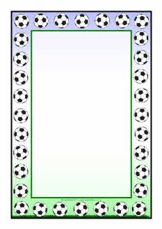 a frame with soccer balls on it and a green border around the edges, in front of a white background