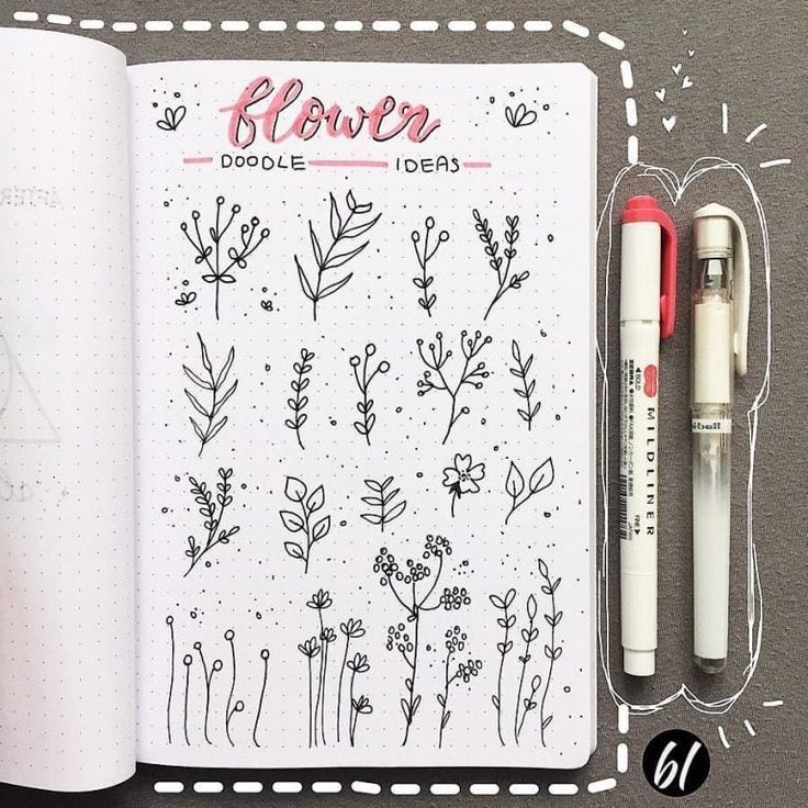 1,000+ Doodle ideas to try in your bullet journal. Have fun decorating your bujo (bullet journal) with these creative doodle ideas.