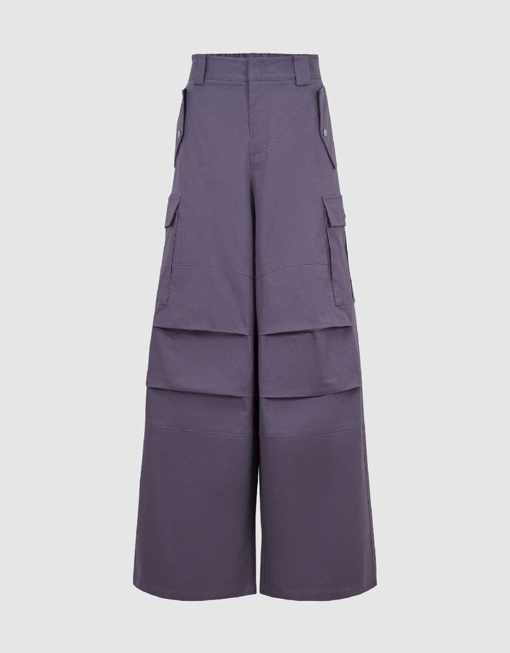 Fabric  98% Cotton2% Elastane

            
Thickness  Medium

            
Fit Type  Loose

            
Stretch Fabric  Slight Stretch

            
Tips : wash with like colors,do not soak.

            
SPU : UWV640003

                            Product Measurement Units: CM                                                                                                                                    Size                                                XS                                                S                                                M                                                L Wide Leg Pants, Stretch Fabric, Wide Leg, Purple, Pants, Fabric, Color, Trousers