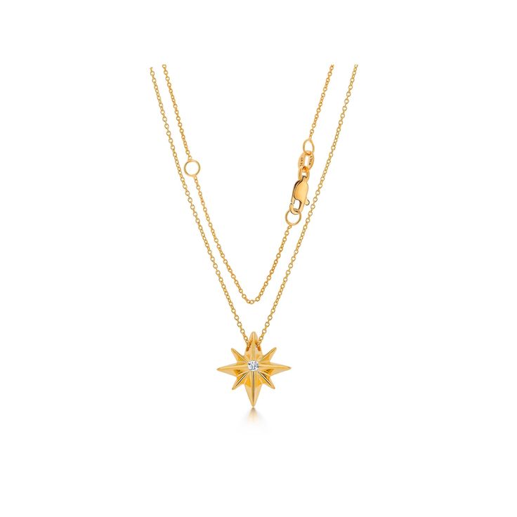 Solid 14k Yellow Gold Star Necklace, Gold Star Necklace With Diamond, North Star Necklace, , Diamond Necklace, Lobster Lock Necklace. This 14k Solid Yellow Gold North Star Necklace With Diamond Is Shiny And Gorgeous. Best Jewelry For Women, Girls To Attend Parties, Weddings Or Any Other Activities. .Crafted : 14k Solid Yellow Gold For A Life-Time Luster. Stamped 14k, High Polished Finish. Posts Are Securely And Comfortably In Place Throughout Your Daily Life. .Specifications & Sizes: Pendant Siz Fine Jewelry Yellow Gold Diamond Necklace With Star Charm, Yellow Gold Diamond Necklace With Star Charm, Yellow Gold Star Of David Necklace, Yellow Gold Fine Jewelry Necklace With Star Charm, Celestial Yellow Gold Necklaces With Star Charm, Gold Diamond Necklace With Star Charm, Celestial Star-shaped Yellow Gold Necklace, Celestial Star Yellow Gold Necklace, Celestial Yellow Gold Star Necklace