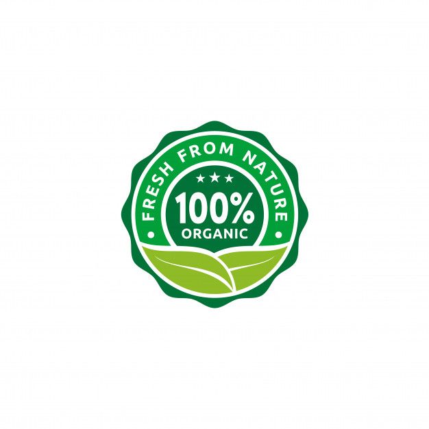 the fresh from nature organic logo is shown in green and white, with leaves on it