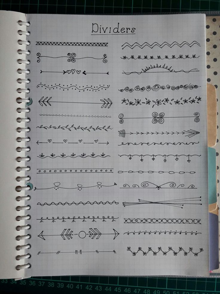 an open notebook with lots of hand drawn lines and arrows on the page, along with some scissors