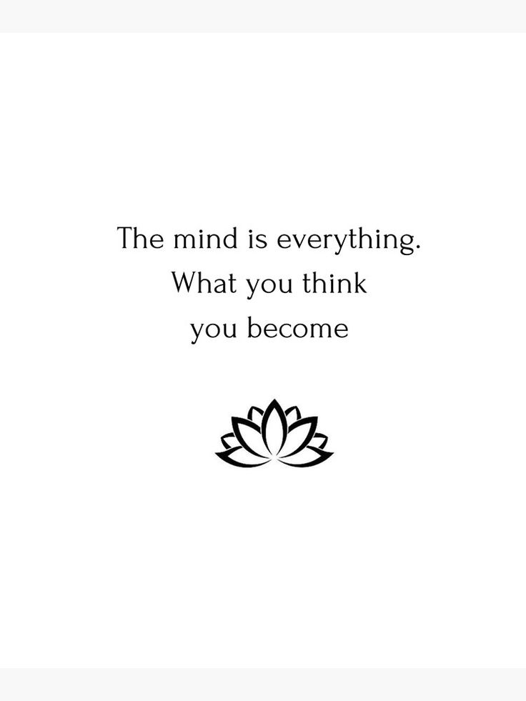 the mind is everything what you think you become quote on white background with lotus flower