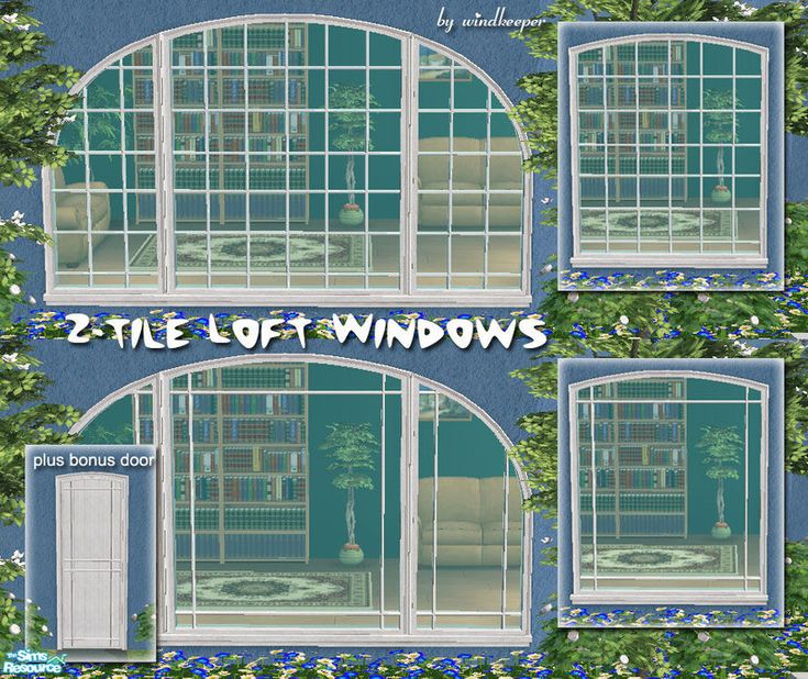 four different windows with blue flowers around them and the words, 2 tile left windows