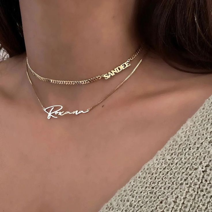 PRODUCT DETAILS Material: High Quality Stainless Steel Names: 1 Name Item Type: Customized Necklace Chain Type: Link Chain Plate: Stainless Steel Customized Type: Name Necklace Chain Length: 35cm It does NOT Tarnish or Rust (100% guaranteed) Your personalized pendant takes time to hand craft and test but when you're wearing it you'll know it was worth the wait. :) READY TO SHIP: 1-4 Weeks View RETURN POLICY Asymmetrical Jewelry, Name Choker, Necklace Chain Types, Name Necklaces, Stainless Steel Chain Necklace, Necklace Chain Lengths, Personalized Pendant, Custom Name Necklace, Cuban Chain