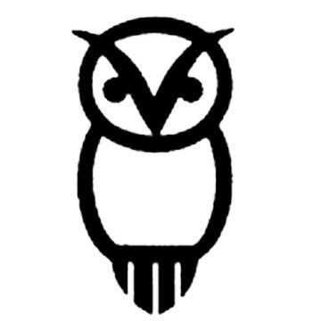 an owl is shown in black on a white background with the words,'i love you