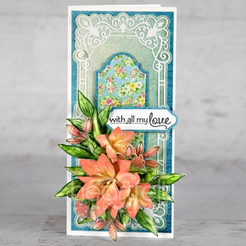 a card with some flowers on it