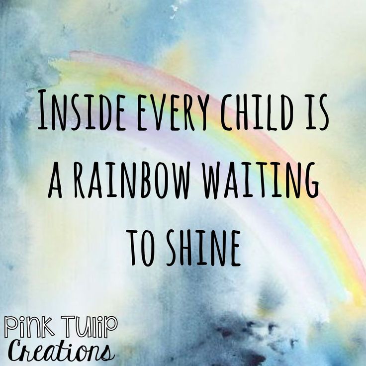 a painting with the words inside every child is a rainbow waiting to shine pink tulip creations