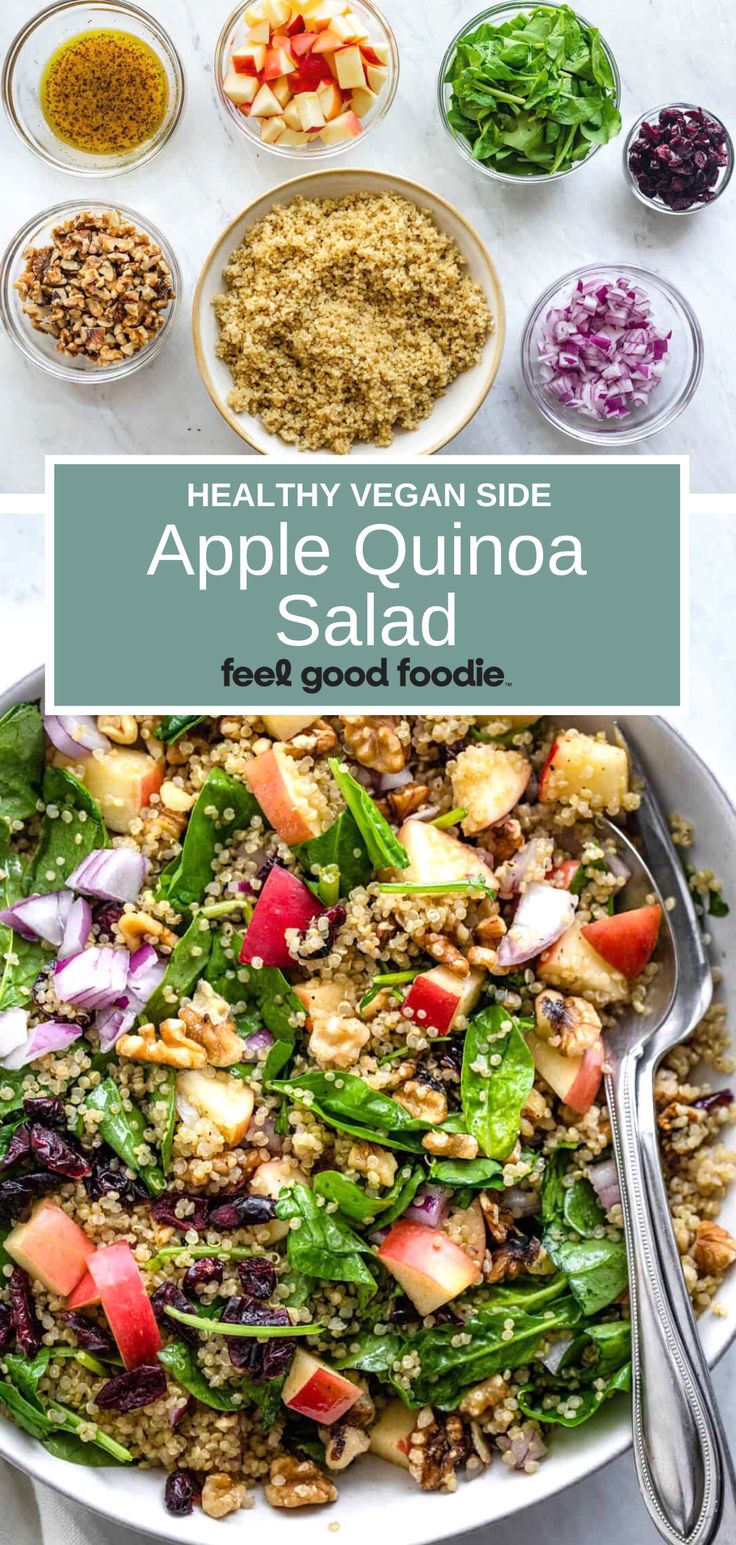 healthy vegan side dish for apple quinoa salad