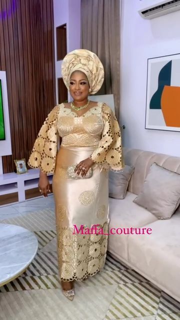 Iro And Buba Styles Lace, Boubou Styles For Women, Nigerian Lace Styles Dress, Nigerian Lace Styles, Mother Of Bride Outfits, Naija Fashion, African Fashion Women Clothing, Blouse Hand Designs, African Fashion Women