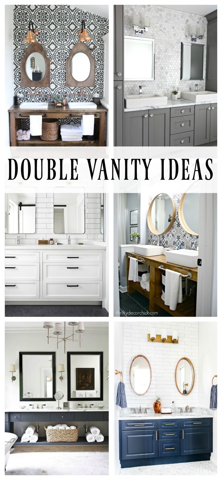 several different bathroom vanity designs with the words double vanity ideas