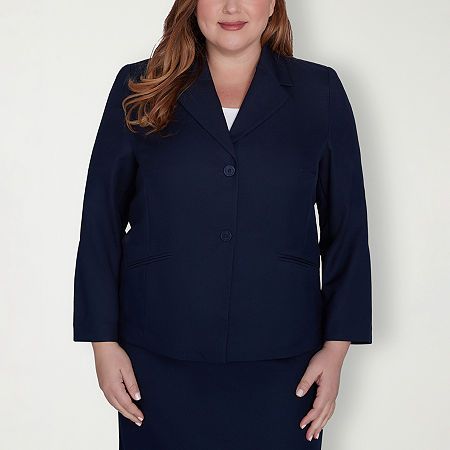 An office classic, our easy-care suit jacket will have you looking professional in no time.Front Style: Single BreastedClosure Type: ButtonFit: Regular FitPockets: 2 Front Slip PocketsSleeve Length: Long SleeveFiber Content: 100% PolyesterFabric Description: KnitLining: UnlinedCollar: Notch CollarCare: Machine WashCountry of Origin: Imported Professional Blazer With Notch Lapel, Office Skirt Suit With Notch Lapel And Button Closure, Professional Notch Lapel Outerwear For Career, Classic Single-breasted Skirt Suit For Office, Classic Blue Career Blazer, Professional Single Button Sport Coat For Office, Professional Notched Outerwear For Career, Professional Single Button Career Blazer, Notched Professional Outerwear For Career