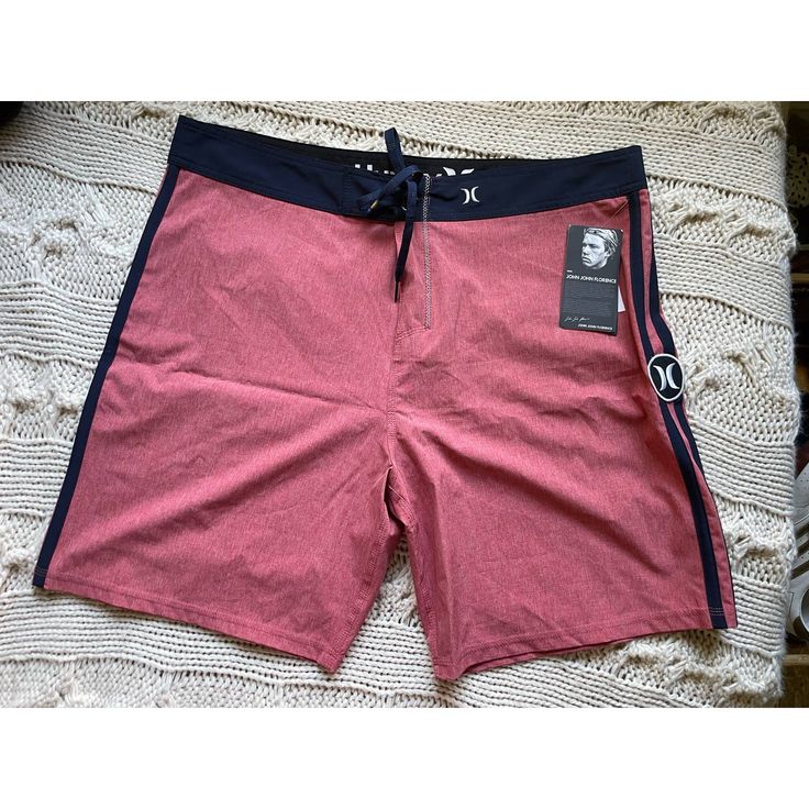 Nwt Phantom Boardshorts Inseam 8” Rise 13 1/2” Red Short Bottoms For Surfing, Casual Bermuda Surfing Shorts, Sporty Surfing Shorts With Pockets, Relaxed Fit Surfing Shorts, Surfing Shorts With Pockets, Cotton Surfing Shorts, Surfing Bottoms With Pockets, Red Surfing Shorts, Beige Chinos