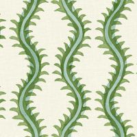 a green and white wallpaper with wavy lines