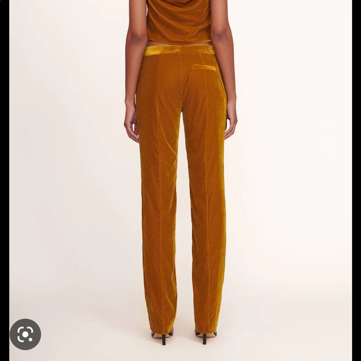 Low Rise, Tailored Velvet Pants. New With Tags. Mustard Fitted Bottoms For Workwear, Fitted Mustard Bottoms For Workwear, Chic Mustard Wide Leg Pants, Chic Yellow Tapered Leg Pants, Chic Yellow Tapered Pants, Elegant Yellow Party Bottoms, Chic Mustard Trousers, Chic Fitted Mustard Pants, Yellow Wide Leg Pants For Party