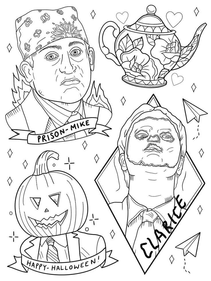 halloween coloring pages for adults and children to print out on the table or use as wallpaper