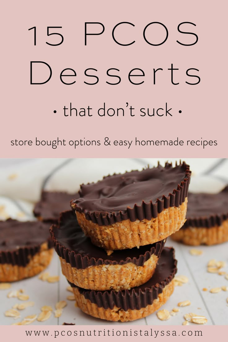 If you have a sweet tooth or are frequently having carb or sugar cravings, you may need to include some PCOS friendly desserts to your diet! These store bought options and dessert recipes are easy and delicious ways to satisfy your cravings without derailing your hormone health. Dessert On A Diet, Desserts For Dieting, Insulin Resistant Desserts, Glucose Friendly Recipes, Curb Sweet Cravings, Insulin Resistance Dessert Recipes, Insulin Resistance Sweets, Healthier Dessert Ideas, Insulin Friendly Meals