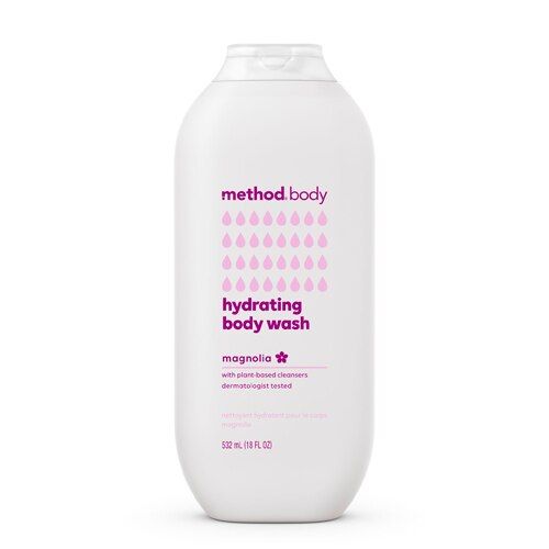 Hydrating Magnolia Body Wash. With Plant-Based Cleansers. Dermatologist Tested for Sensitive Skin. Leaves Skin Feeling Moisturized + Smelling Scent-Sational. Biodegradable Formula Made Without Parabens or Phthalates. Cruelty Free  Tested by People, Not on Animals. . hydrate dailylove the skin you're in. drink plenty of water and indulge in our creamy body wash. it moisturizes + gently cleans, leaving skin feeling soft, smooth and smelling like a summer garden. plus with a dermatologist tested fo Travel Size Method Body Wash, Cute Body Wash, All Kinds Shower Products, Method Body Wash, Unscented Body Wash, Sensitive Skin Body Wash, Body Routine, Shower Products, Hygiene Care