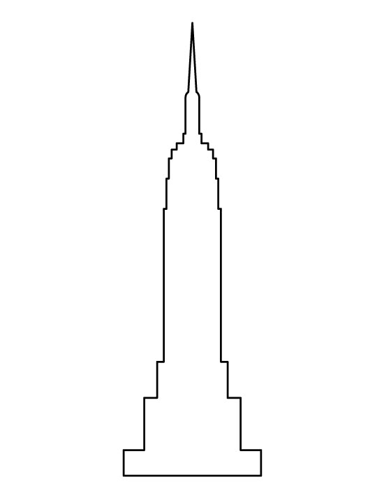 the empire building in new york city, ny is shown as a line art drawing