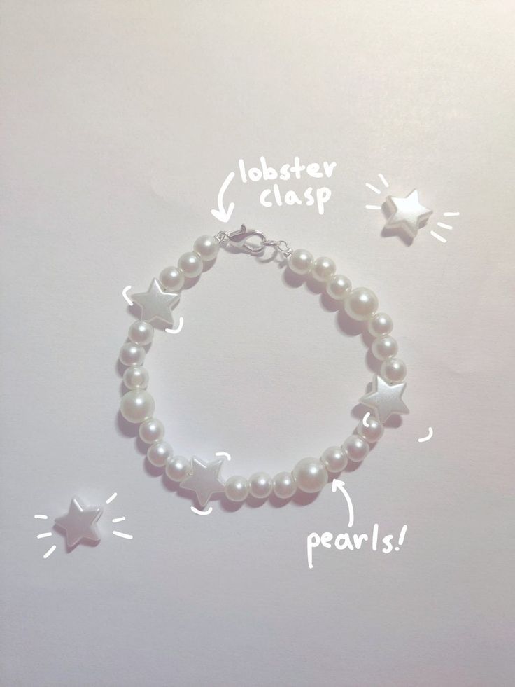 ★ Perfect bracelet to wear anywhere, simple but cute! Pearls are versatile and will go with most outfits, and the stars are a unique touch to add some more style! ★ This bracelet is homemade, and made and packaged with care! ★ Comes with sticker freebies! ★ IMPORTANT NOTE: These are FAUX, IMMATATION pearls. White Star Bracelets For Friendship, Cute Adjustable Star Bracelets, Cute Adjustable Star-shaped Bracelets, Trendy Handmade Star-shaped Bracelets, Trendy Star-shaped Handmade Bracelets, Trendy Handmade Star Bracelets, Bracelet Homemade, Sticker Freebies, Bracelet Stuff