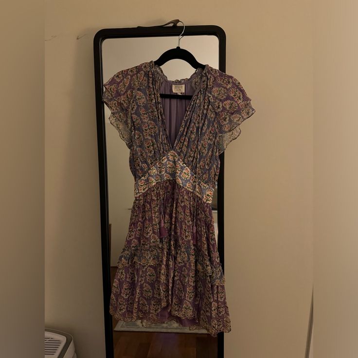 Great Condition, Gently Worn Purple Mini Sundress, Flowy Purple Bohemian Dresses, Purple Midi Sundress, Flowy Bohemian Purple Mini Dress, Flowy Purple Boho Dress With Floral Print, Flowy Purple Bohemian Mini Dress, Purple Mini Dress With Ruffles, Purple Flowy Sundress Mini Dress, Bohemian Purple Mini Dress