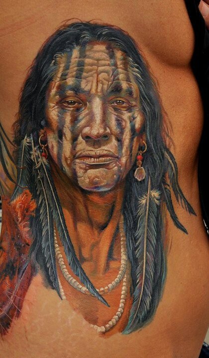 LOVE LOVE LOVE Indian Chief Tattoo, Best Tattoo Ever, American Indian Tattoos, Native American Tattoo, Native American Tattoos, Native Tattoos, Kunst Tattoos, Indian Headdress, Indian Tattoo