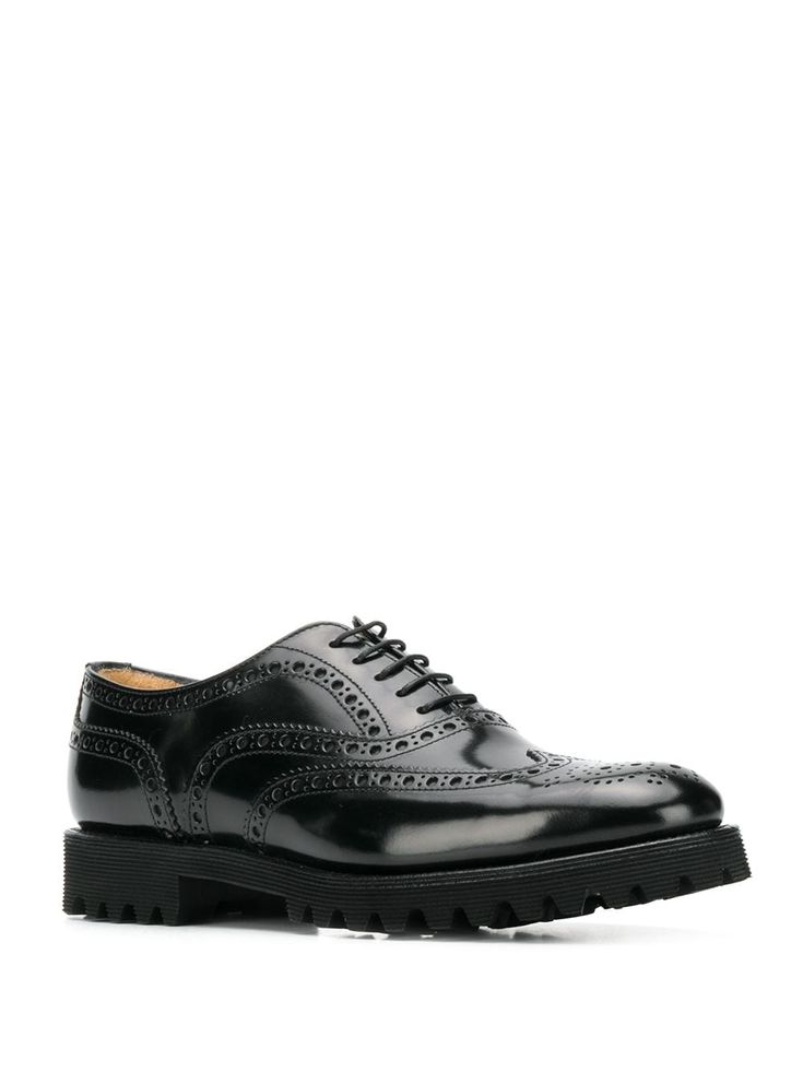 Church's Carla Oxford Brogue Shoes - Farfetch Calf Leather Lace-up Shoes With Vibram Sole For Derby, Derby Lace-up Shoes With Vibram Sole In Calf Leather, Wingtip Oxford Lace-up Shoes With Textured Sole, Leather Oxford Shoes With Brogue Detailing, Timeless Brogue Lace-up Shoes For Derby, Timeless Brogue-detailed Lace-up Shoes For Derby, Black Calf Leather Lace-up Shoes With Vibram Sole, Black Lace-up Shoes With Vibram Sole In Calf Leather, Black Brogue Lace-up Shoes For Derby