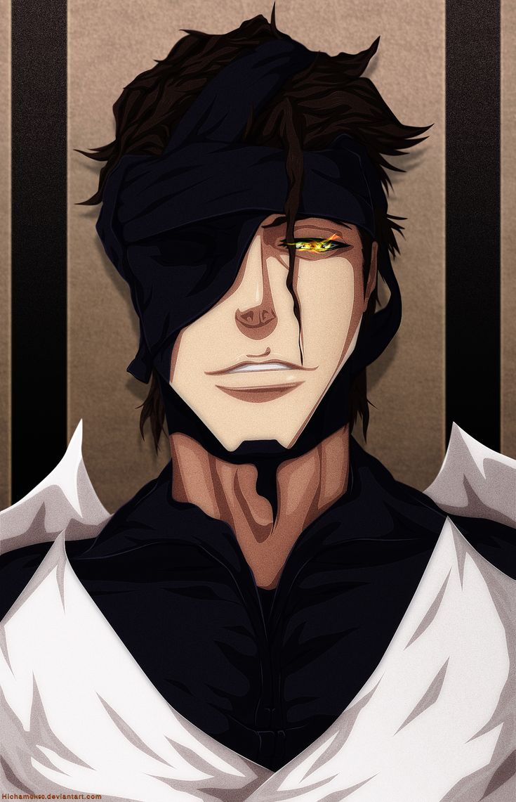 an anime character with black hair and yellow eyes wearing a white shirt, standing in front of a brown wall