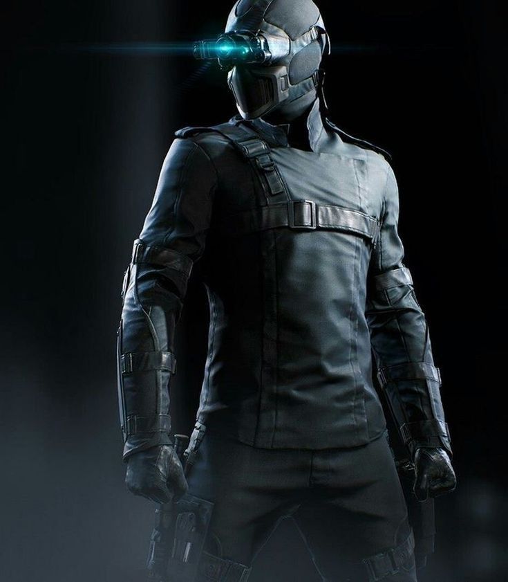 a man in a futuristic suit standing with his hands on his hips