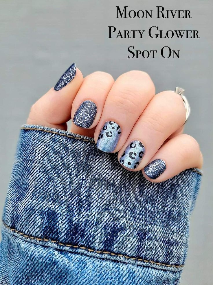 Fall Nail Combos, Moon River Color Street, Color Street Moon River, River Party, Color Street Fall, Nail Combos, Cheetah Nail Designs, Animal Print Nails Art, Cheetah Nails