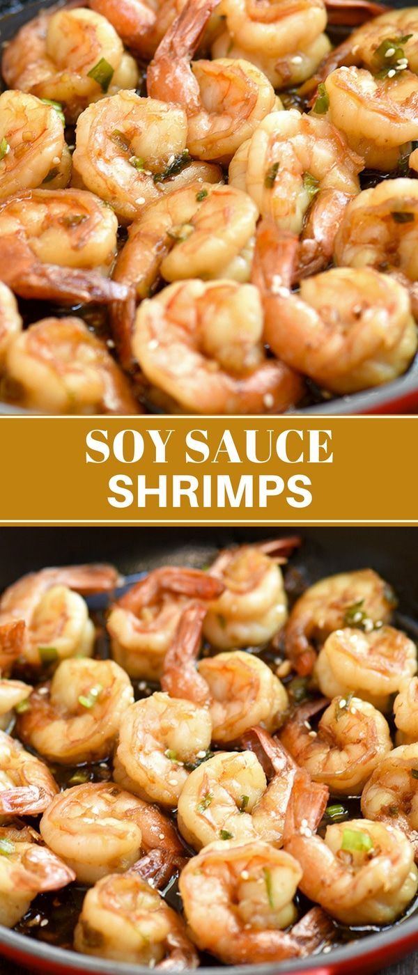 shrimp is cooking in a skillet with sauce and seasoning on the side, then cooked