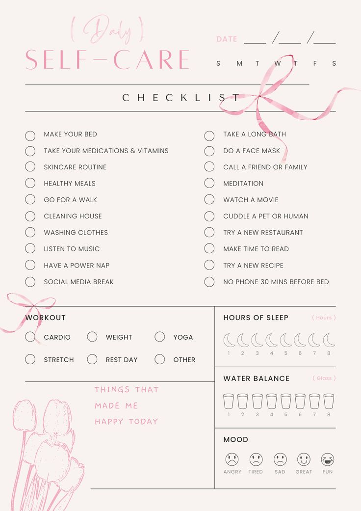 Day Checklist, Self Help Checklist, Self Care Notes Ideas, Clean Day Routine, Self Care Checklist Aesthetic, Care Tasks, Self Care Day Checklist, Workout Checklist, Self Care Moodboard