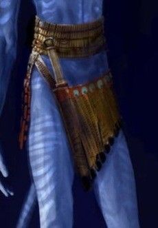 an image of the egyptian god nefer in blue and gold costume with his hands on his hips