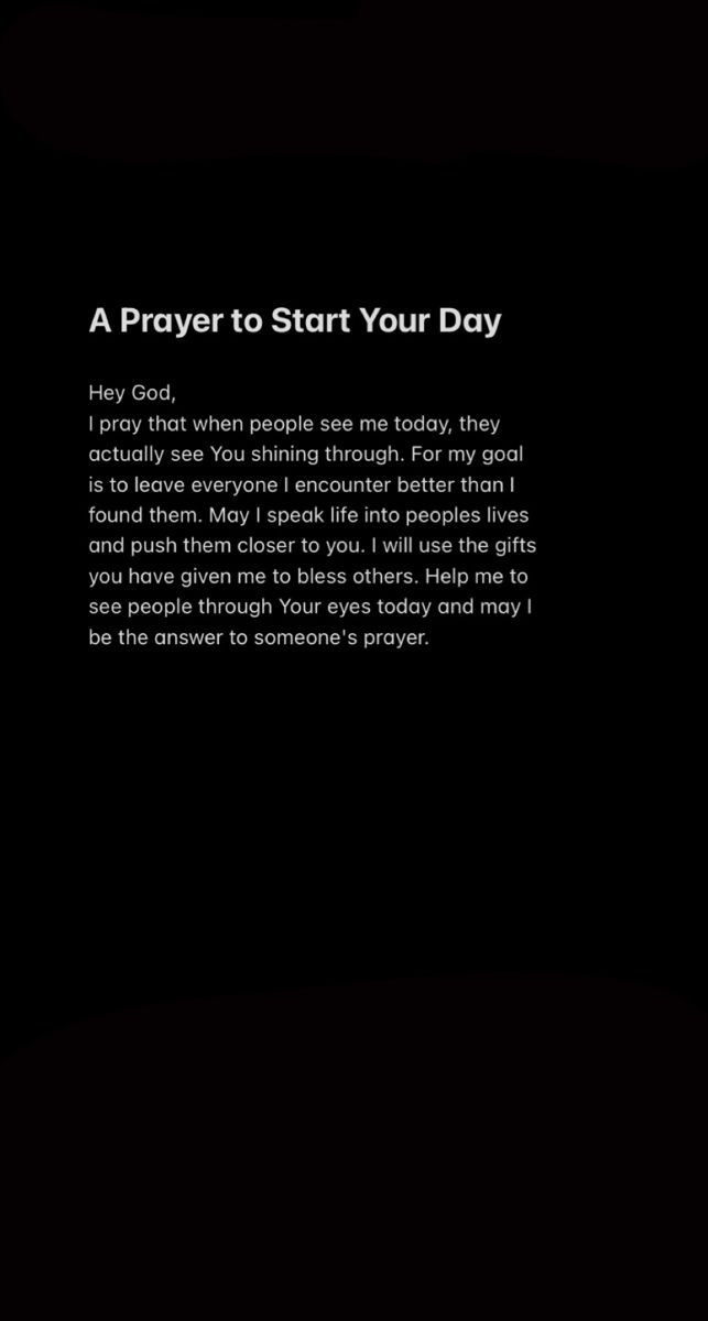 a black background with the words prayer to start your day