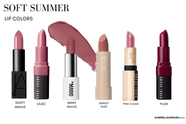 Summer Seasonal Color Analysis, Soft Summer Colour Palette, Summer Color Analysis, Summer Lipstick Colors, Soft Summer Fashion, Summer Skin Tone, Color Analysis Summer, Muted Summer, Soft Summer Makeup