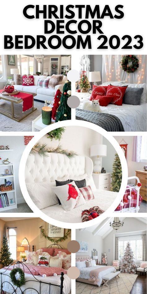 Decorate Small Christmas Tree, Red Theme Bedroom, Christmas Tree In Red, Christmas Decor Bedroom, Cozy Christmas Bedroom, Compact Bedroom, Trendy Christmas Decor, Christmas Bedroom Decor, Christmas Decor Trends