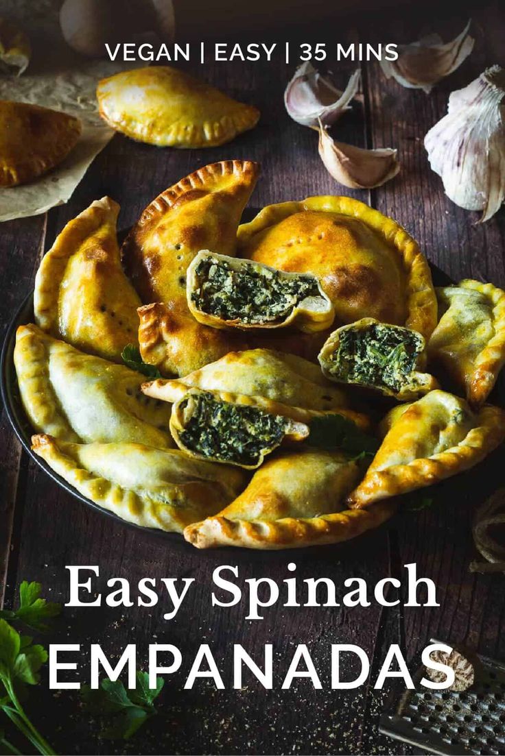 an easy spinach empanada recipe on a plate