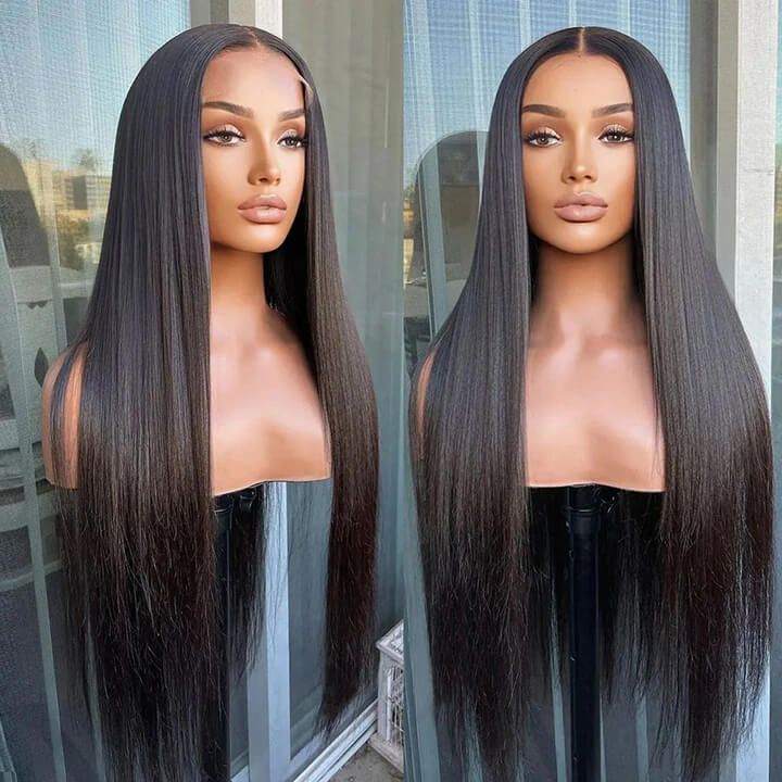 Invisible Lace Straight Hair 5x5 6x6 Glueless Closure Wig | Real HD Lace Human Virgin Hair, Straight Lace Front Wigs, Lace Hair, Lace Closure Wig, Long Straight Hair, Closure Wig, Straight Human Hair, Real Human Hair, Straight Wig