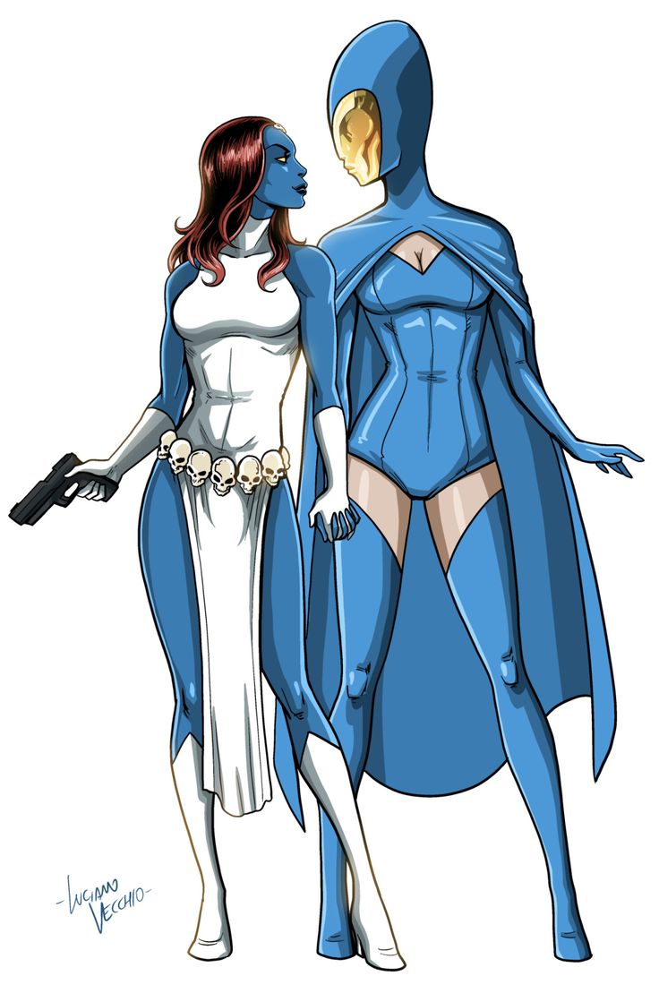 two women dressed as superheros standing next to each other