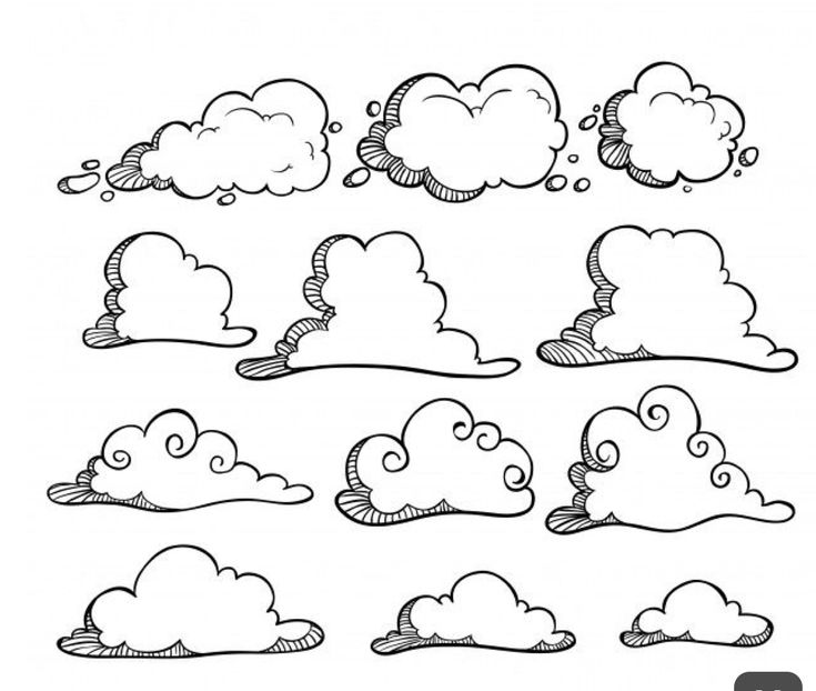 cartoon clouds with different shapes and sizes