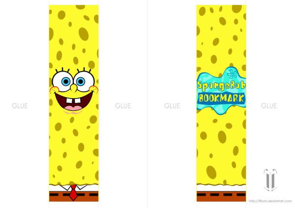 the spongebob bookmarks are designed to look like cartoon characters