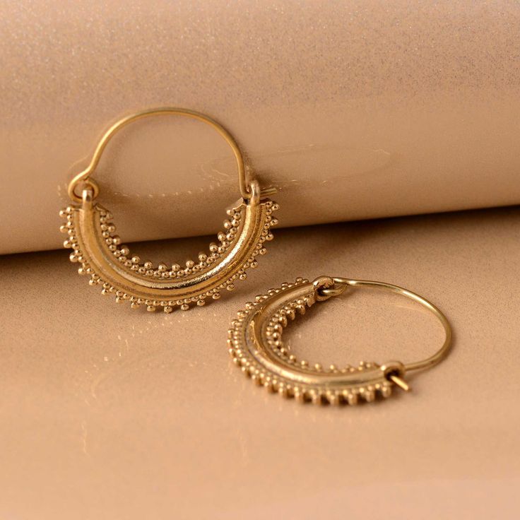 Boho Tribal Hoop Earrings; Ethnic, Mandala minimalist Creoles, huggie curls, gold creoles, women's gift, boho rings, boho earrings Material :- Brass ❥ Add this beautiful one little thing of galactic shine to make you feel unique and to transform your lives. Perfect for any kind of outfit and every occasion. ❥ Customers satisfaction is our biggest priority, please contact us with any questions/queries for future or existing orders, and we will do our best to make sure you are happy with your orde Ring Type Earrings Gold, Traditional Brass Hoop Earrings For Festivals, Traditional Festive Brass Hoop Earrings, Ornate Gold Hoop Earrings For Festivals, Traditional Brass Hoop Earrings, Festival Brass Filigree Hoop Earrings, Pretty Dresses Casual, Unique Gold Jewelry Designs, Gold Jewellery Design