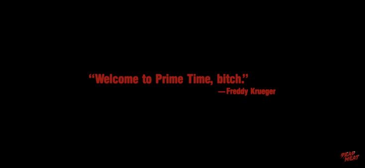 a black background with the words welcome to prime time, blach and red text