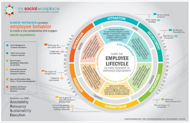 the employee lifecycle is shown in this graphic