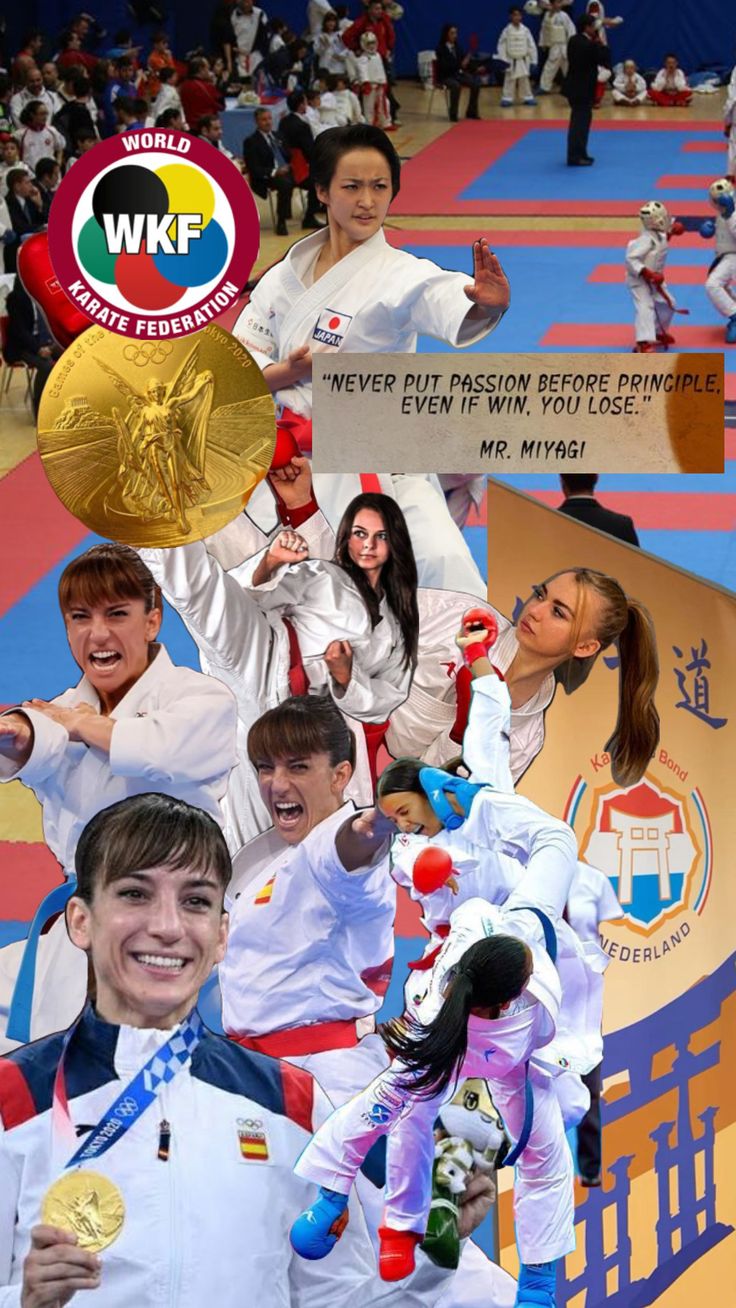 a collage of people holding medals and posing for the camera in front of a crowd