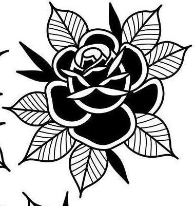 a black and white rose tattoo design